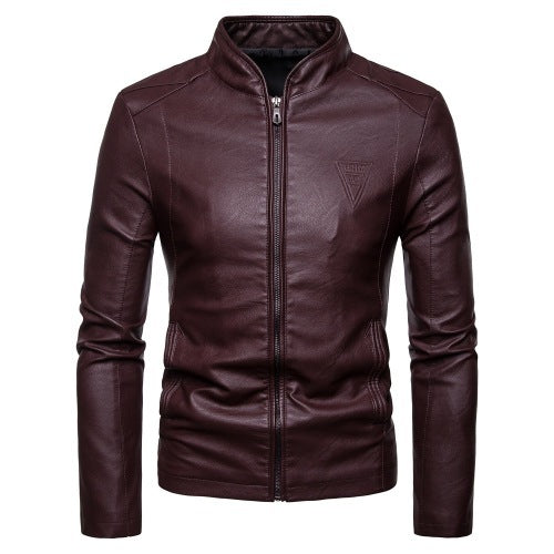 Large Size English PU Leather Jacket Jacket