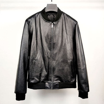 Sheepskin leather jacket motorcycle