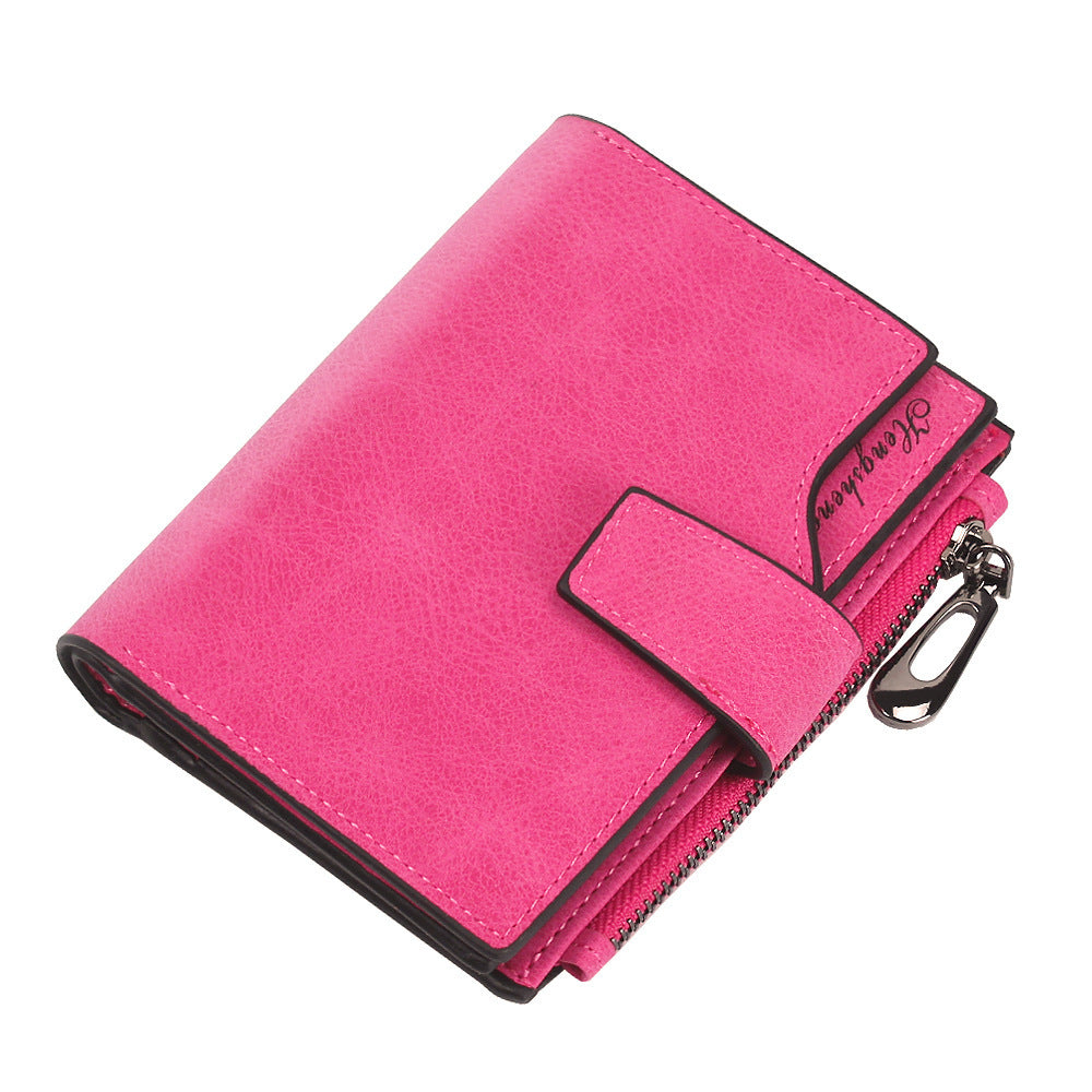 Women's Short Wallet Candy Color Button Wallet