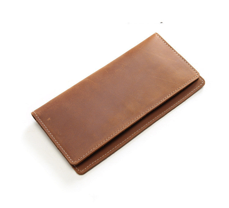 Retro leather wallet long ultra-thin first layer leather wallet