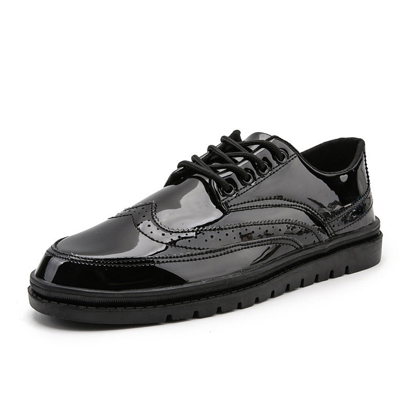 Boys black shoes black casual leather shoes