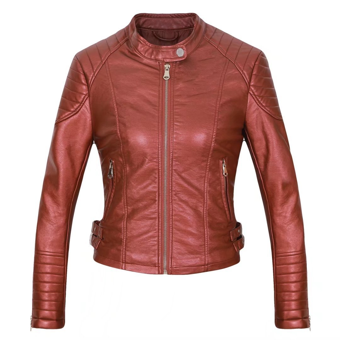 PU leather motorcycle leather jacket