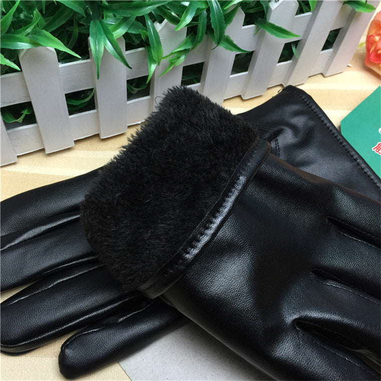 Touch screen PU leather gloves