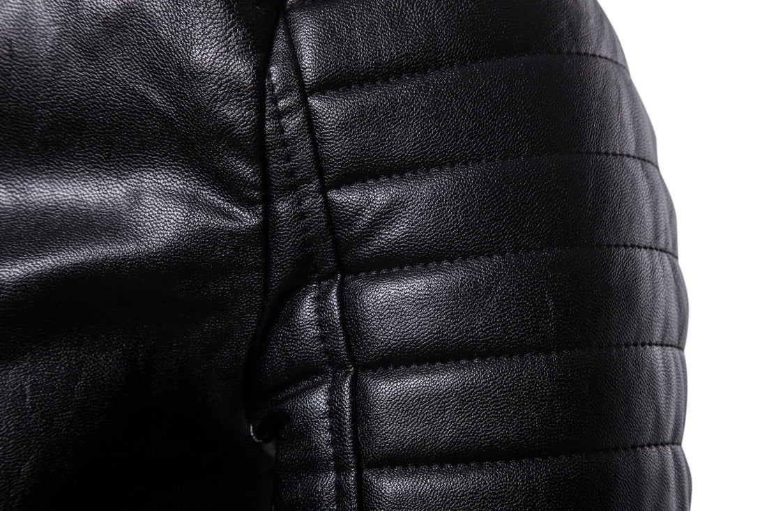 Multi-zip leather motorcycle leather jacket