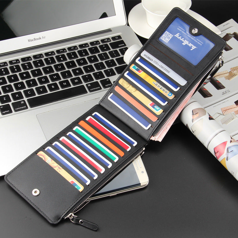 Baellerry Leisure Card Long Wallet cross pattern multi-functional ultra-thin bank card bag wholesale