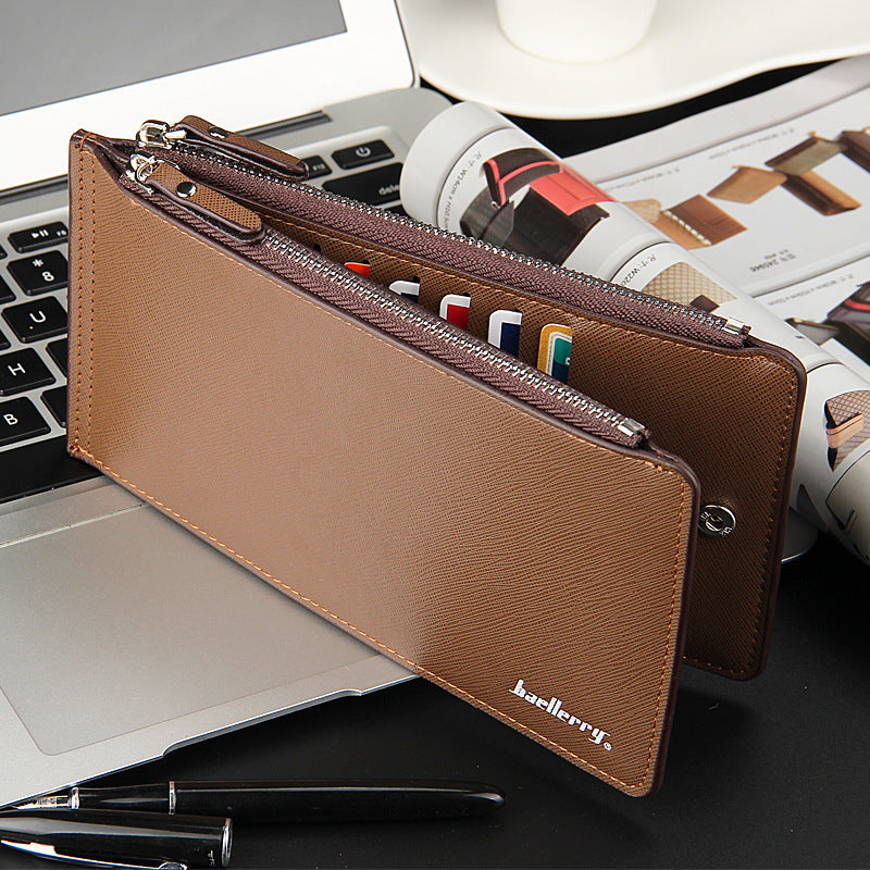 Baellerry Leisure Card Long Wallet cross pattern multi-functional ultra-thin bank card bag wholesale