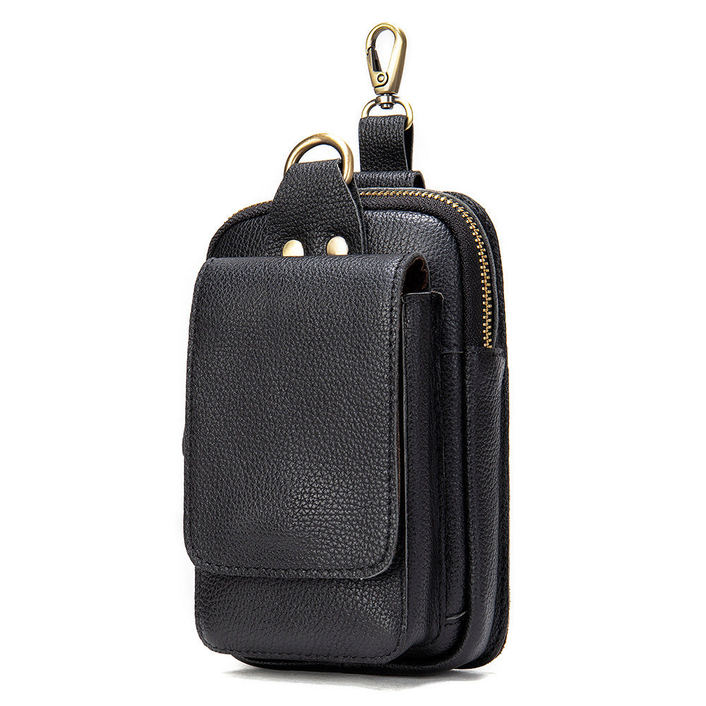 Men's Head Leather Chest Bag Business Casual Leather Crossbody Chest Bag Student Chest Bag