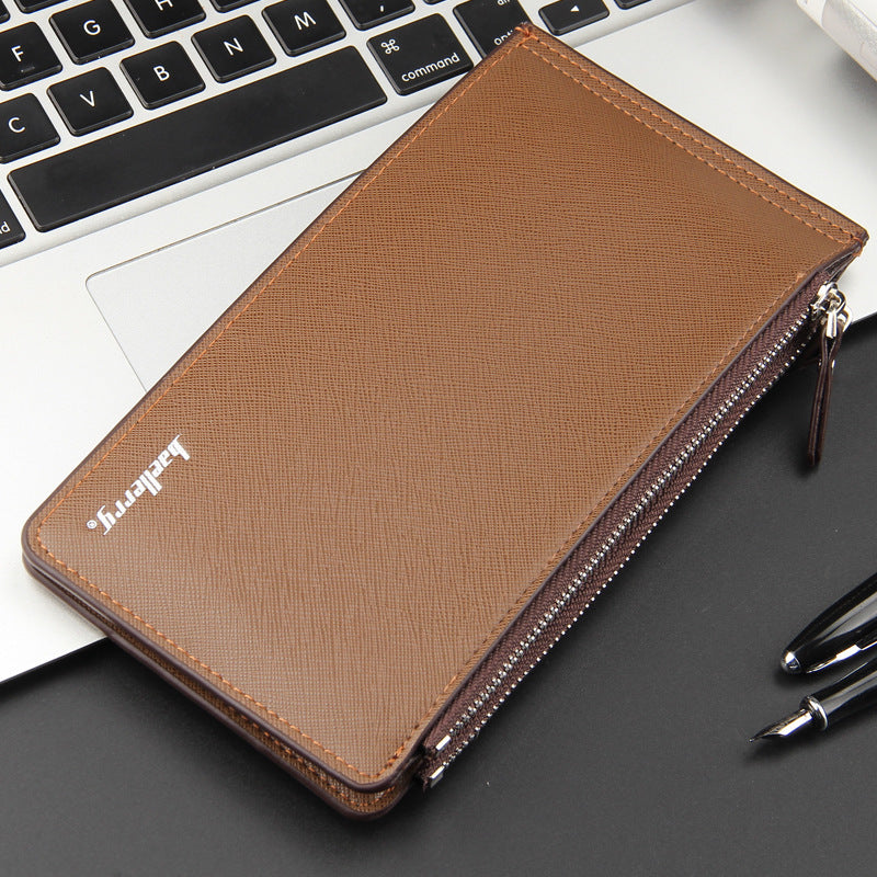 Baellerry Leisure Card Long Wallet cross pattern multi-functional ultra-thin bank card bag wholesale