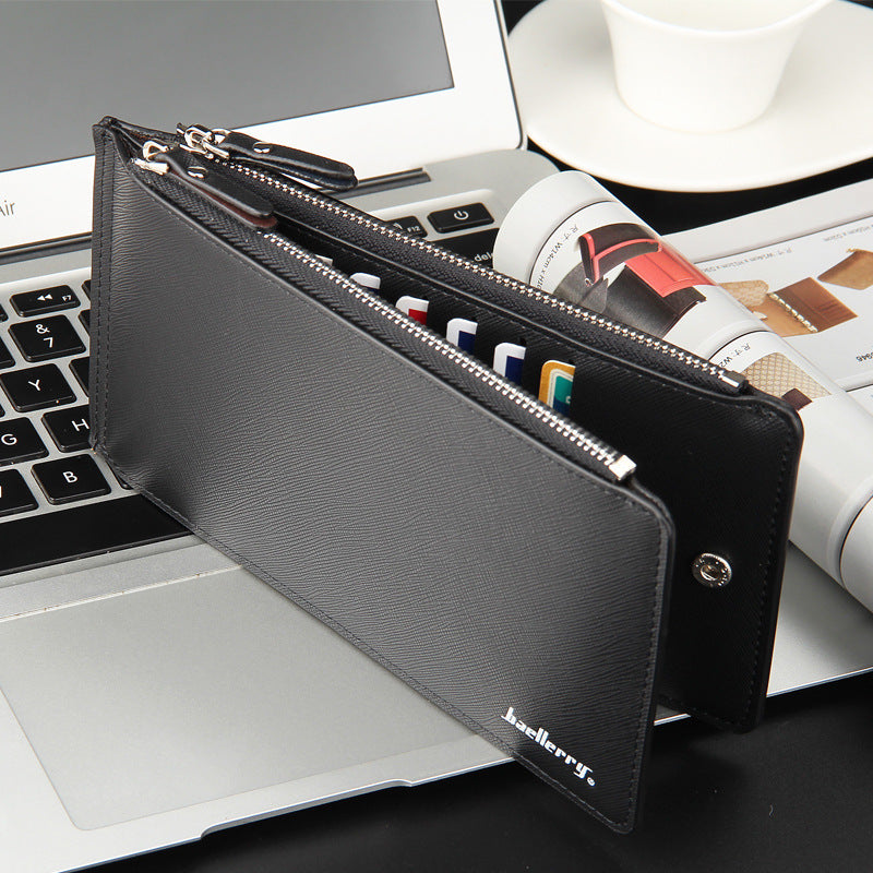 Baellerry Leisure Card Long Wallet cross pattern multi-functional ultra-thin bank card bag wholesale