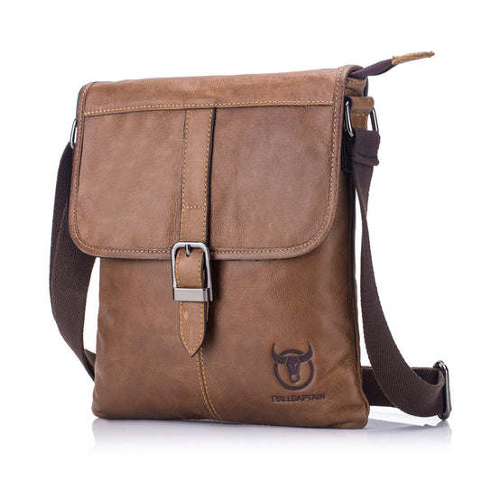 Leather Cowhide Vertical Business Crossbody Bag