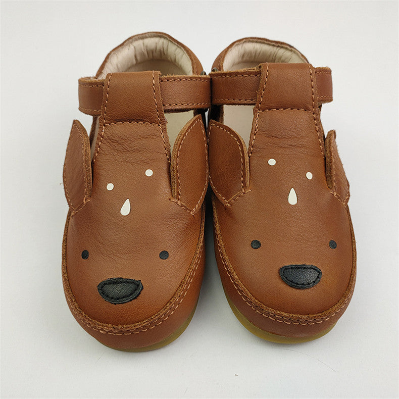 Cute animal leather shoes