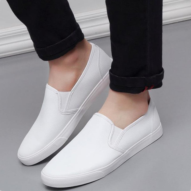 Small white leather shoes