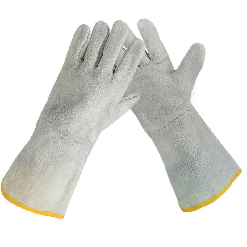 Flame retardant full leather protective gloves