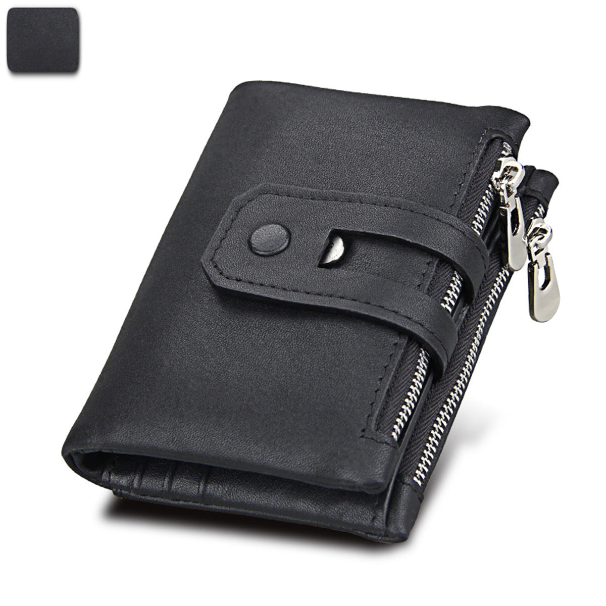 Anti-theft brush RFID first layer cowhide wallet