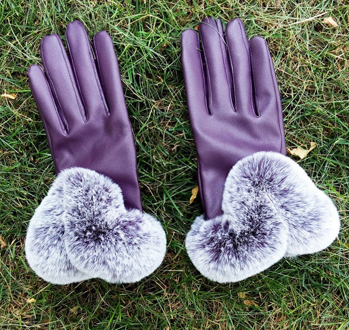 Autumn and winter touch screen leather gloves