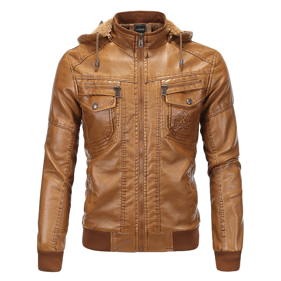 Double pocket leather jacket