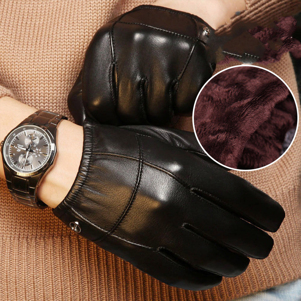 Driving leather gloves