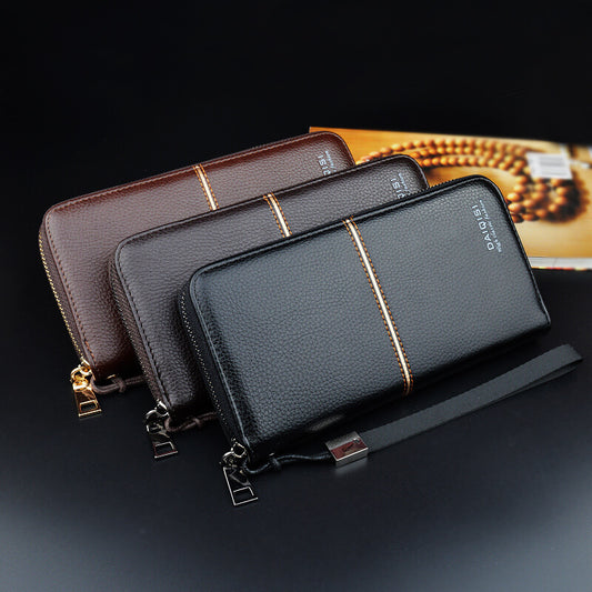 New European and American men's long purse zipper fashion hand take business leisure men's wallet foreign trade manufacturers wholesale