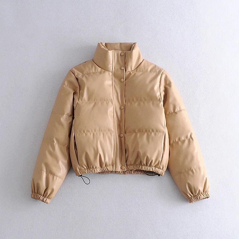 Faux leather cotton jacket