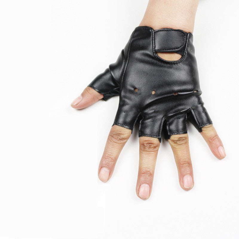 Leather Outdoor Children's Half-finger Gloves