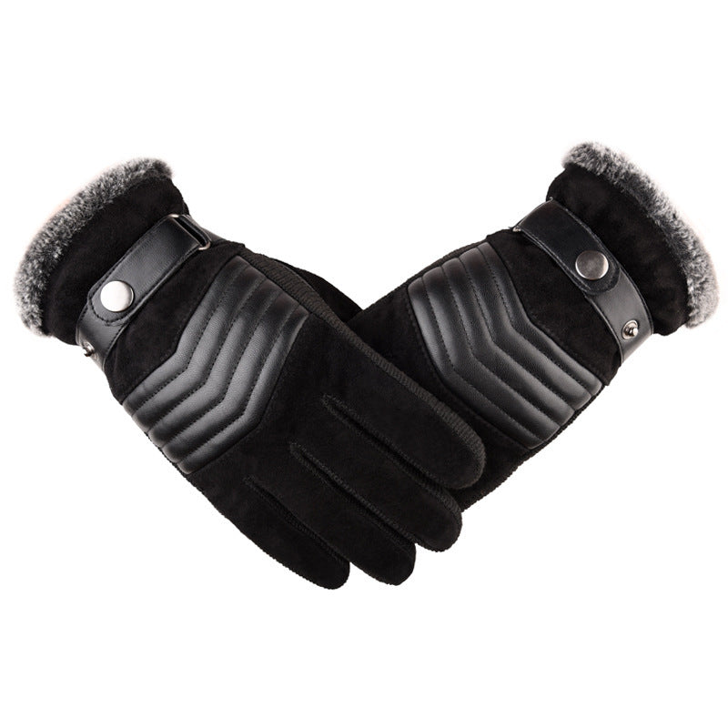 Motorcycle Cold Proof Warm Leather Gloves