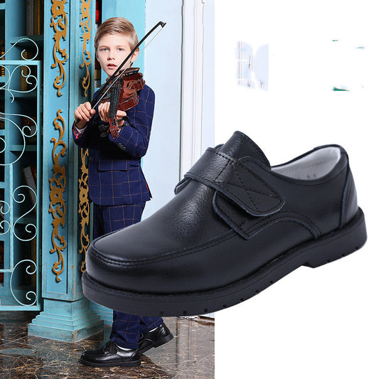 Boys Black Leather Shoes, Student Single Shoes