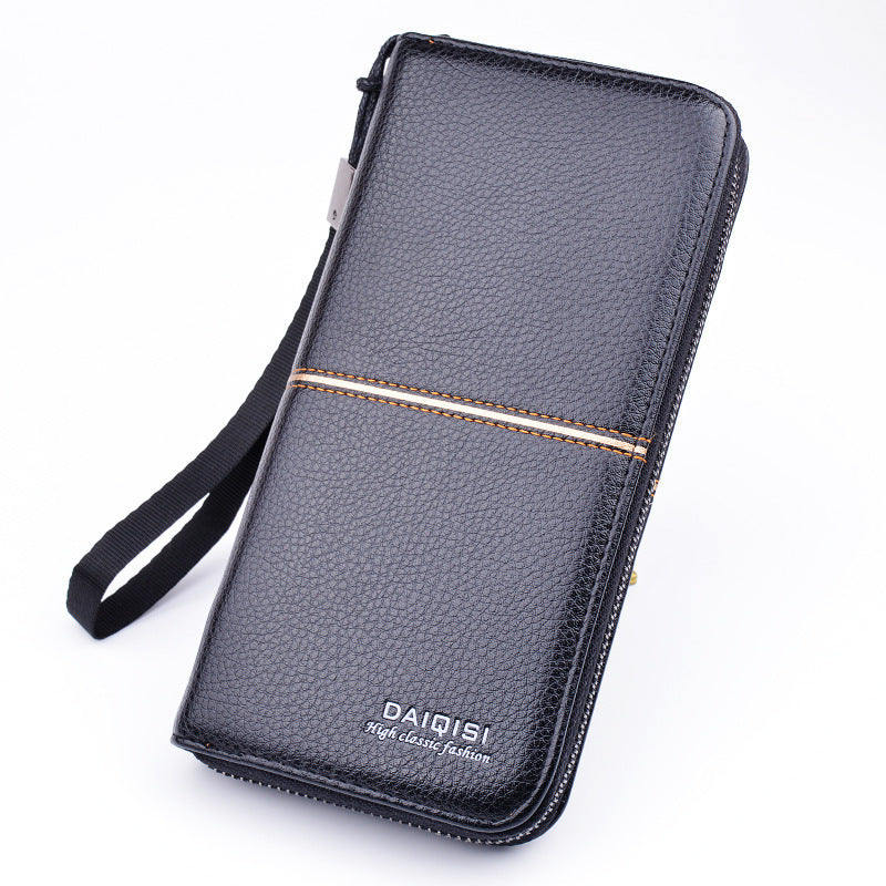 New European and American men's long purse zipper fashion hand take business leisure men's wallet foreign trade manufacturers wholesale