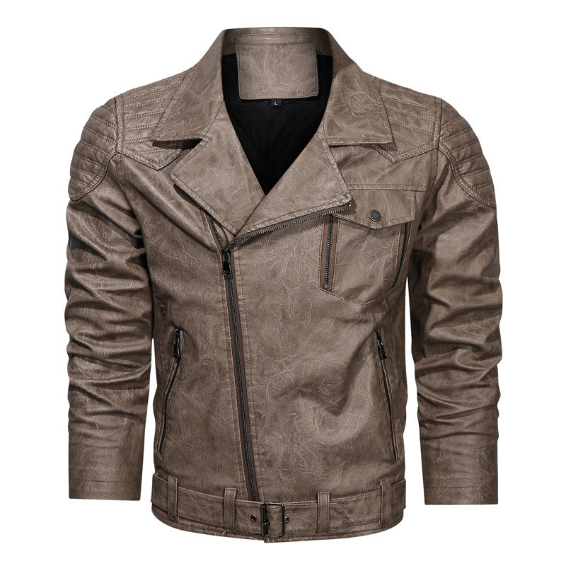 PU Leather Jacket Racing Motorcycle Jacket Men's Jacket