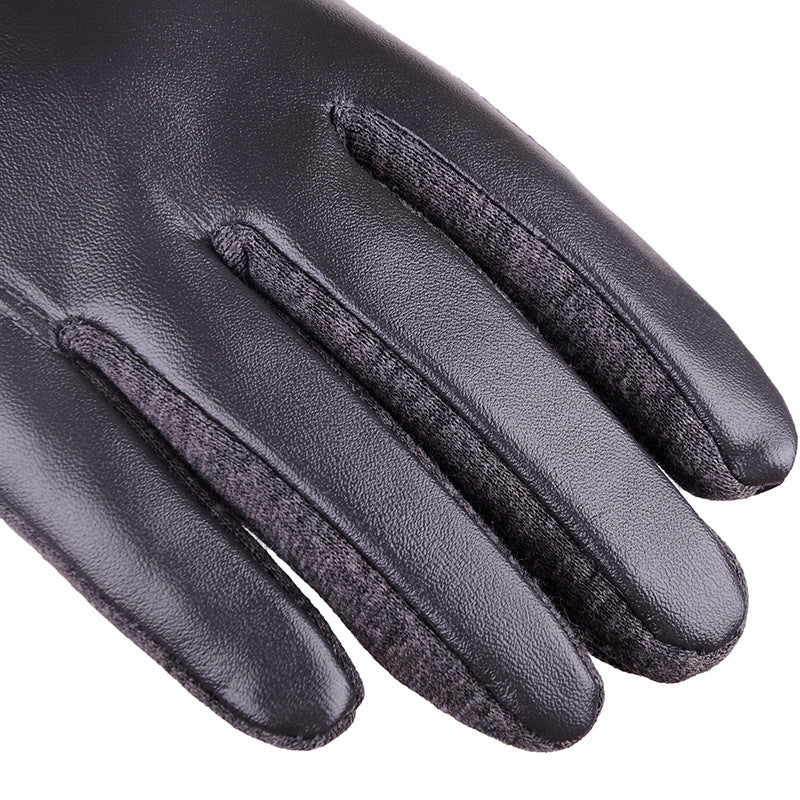 PU touch screen ladies leather gloves