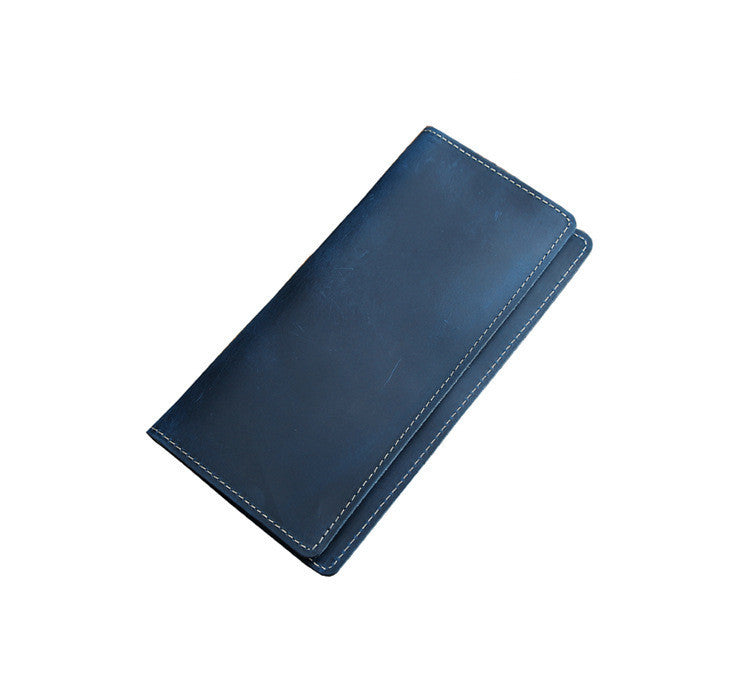 Retro leather wallet long ultra-thin first layer leather wallet