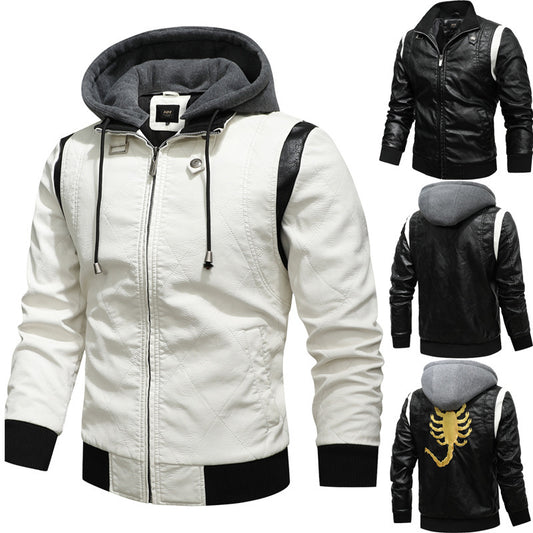 Men's Leather Jacket Large Size Boys PU Leather Jacket