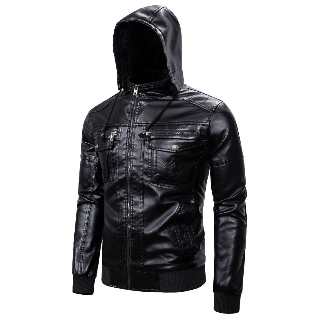 Double pocket leather jacket