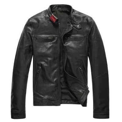 Leather leather jacket men's short leather jacket