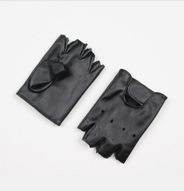 Leather Outdoor Children's Half-finger Gloves