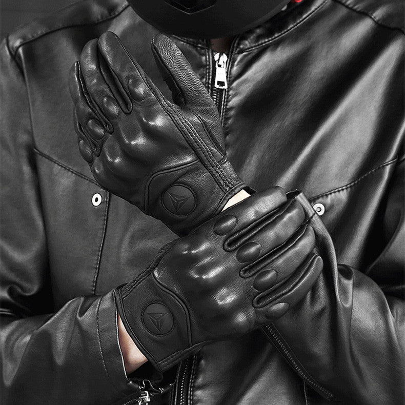 Winter Windproof Leather Gloves Vintage Knight