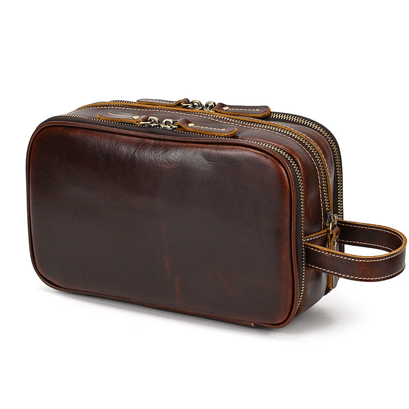 Large Capacity Leather Travel Cosmetics Storage Bag