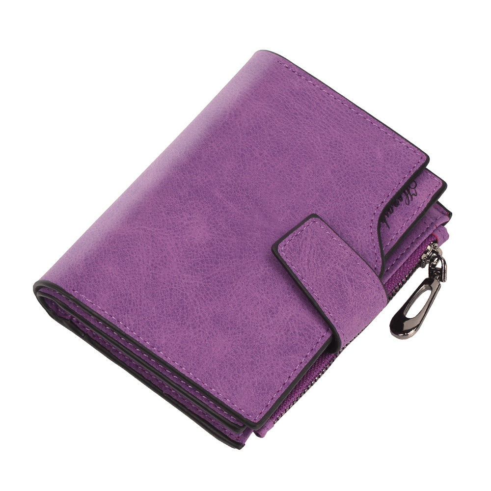 Women's Short Wallet Candy Color Button Wallet