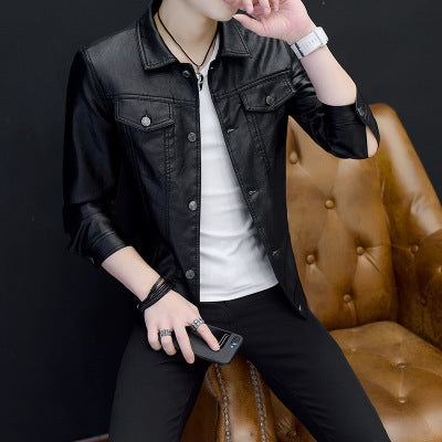 Motorcycle leather jacket men's coat leather jacket