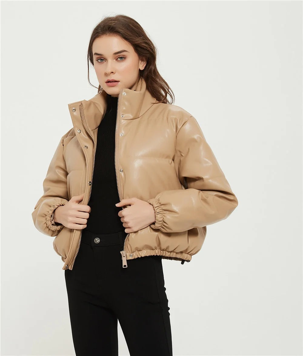 Faux leather cotton jacket