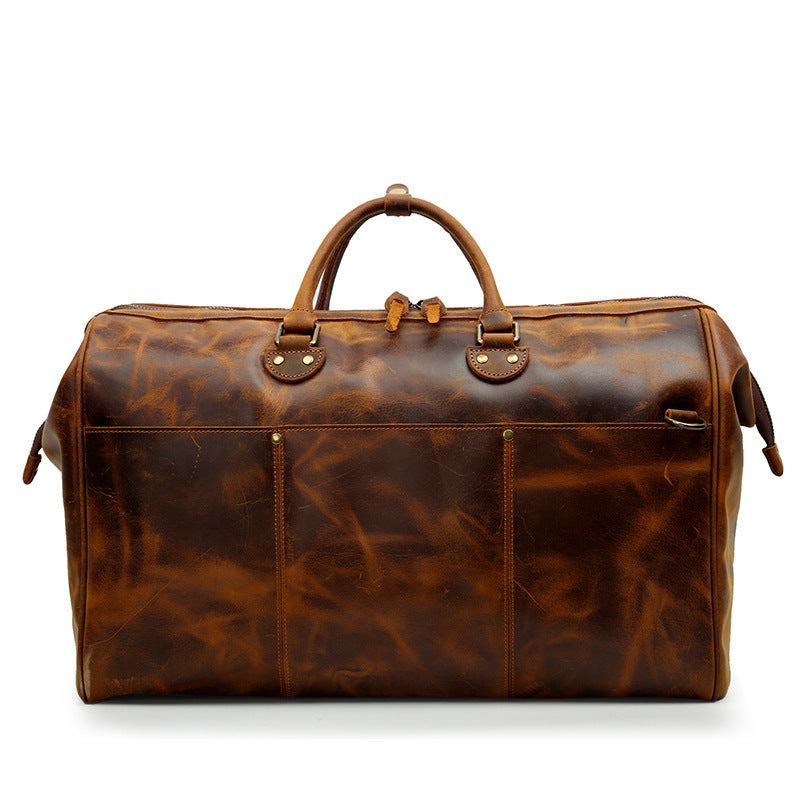 Men's Large Capacity Genuine Leather Travel Bag Top Layer Cowhide