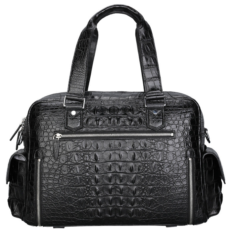 Genuine Leather Crocodile Leather Men's Luggage Bag Outdoor Travel Large Handbag