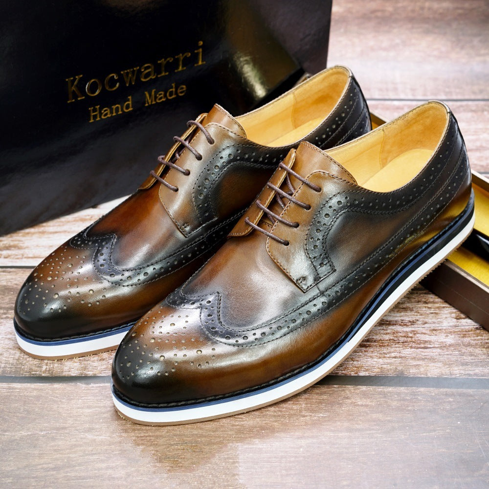 European And American Casual Business Flat Leather Shoes Leather Men's Shoes