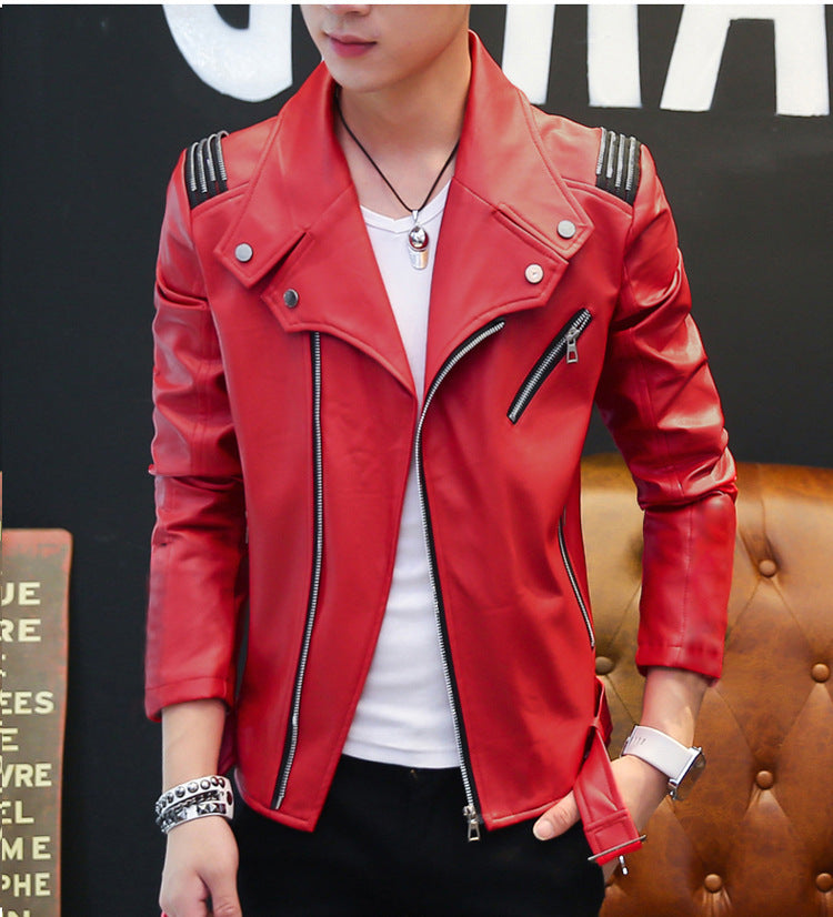 PU leather jacket trendy men's jacket