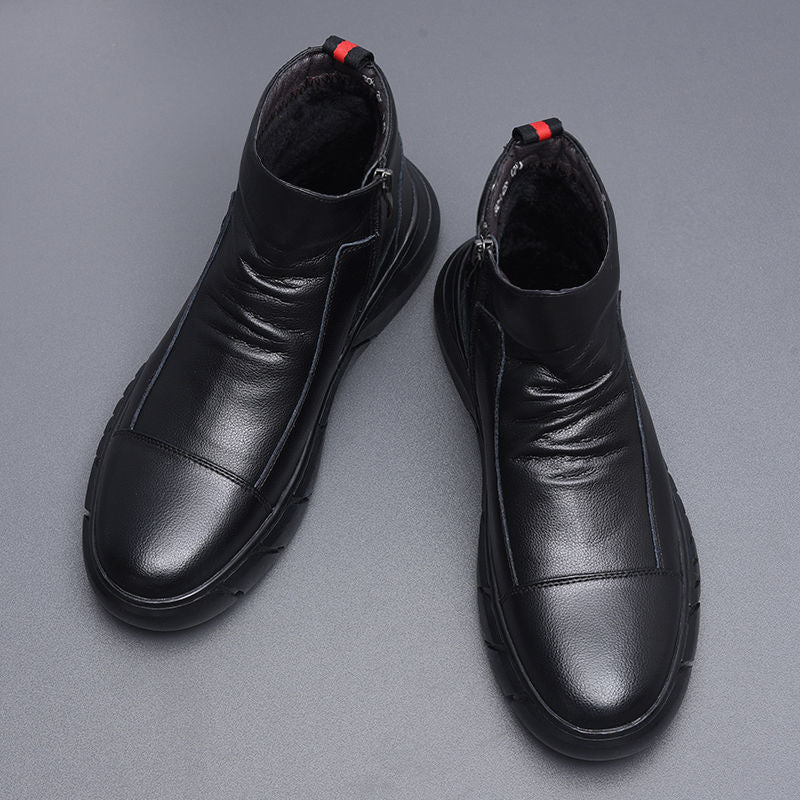 High-top Leather Shoes Casual Leather Bo