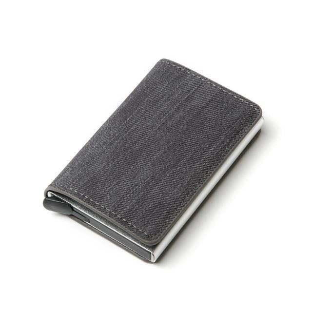 Shield Anti-theft Brush Ultra-thin Credit Card Aluminum Alloy Card Case Metal Men's Multi-card Wallet