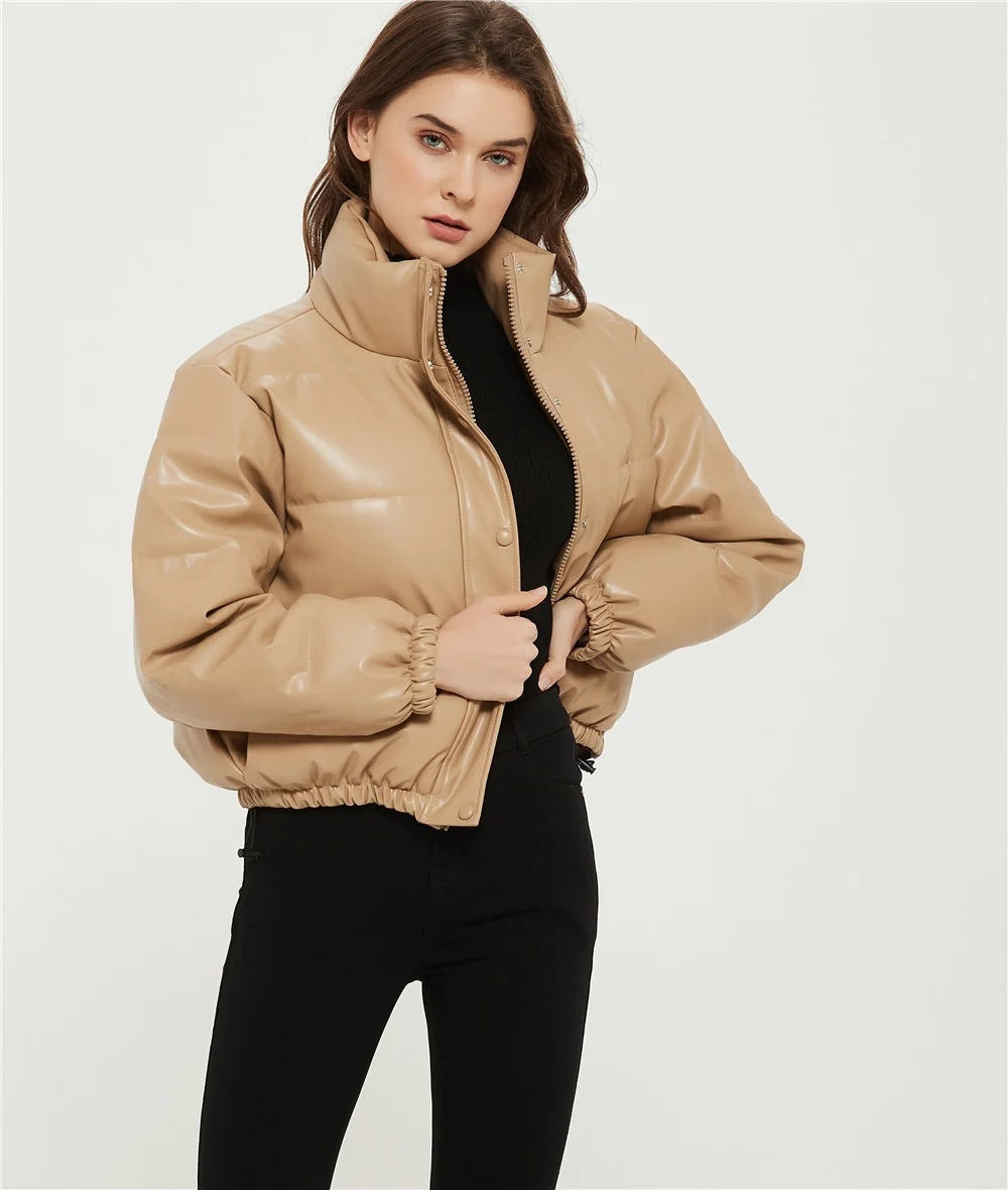 Faux leather cotton jacket