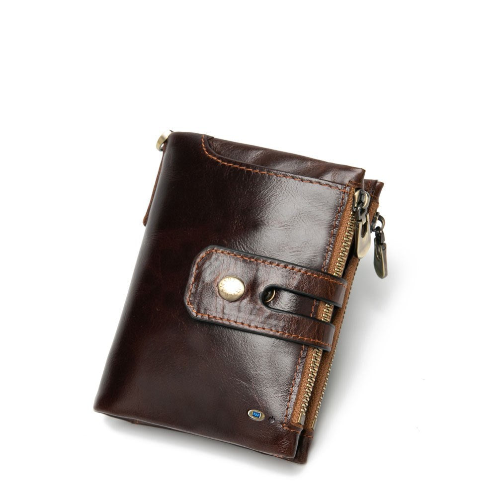 Anti - lose multi - card casual retro leather wallet