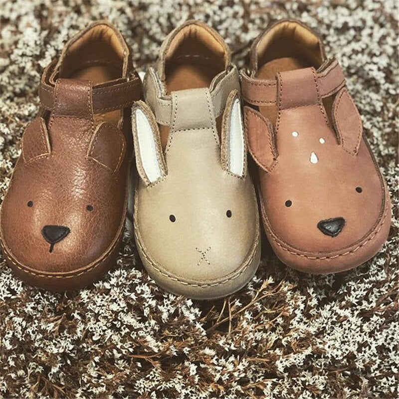 Cute animal leather shoes