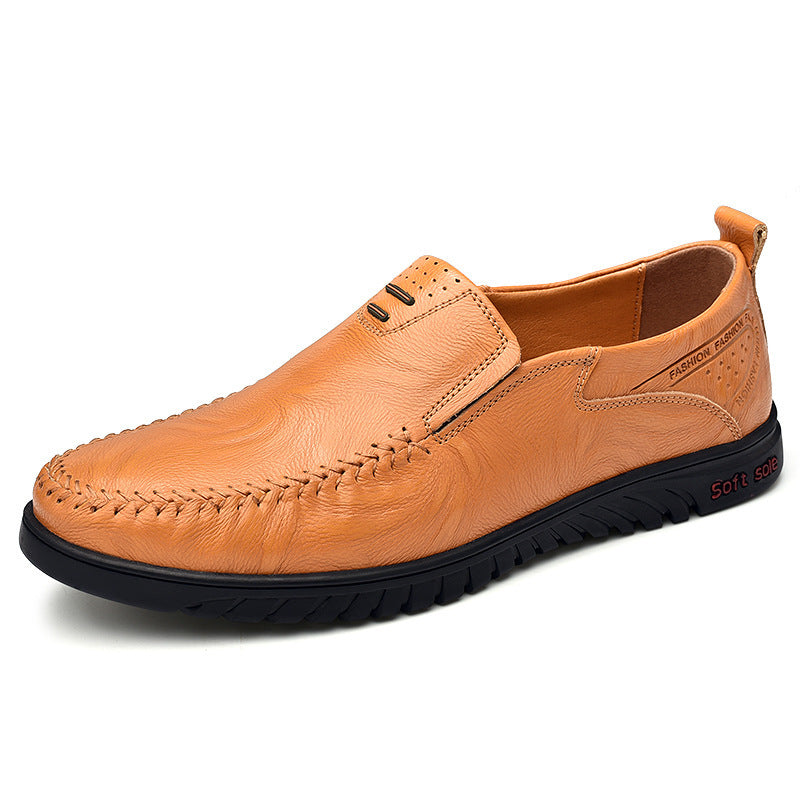 Leather men's casual shoes