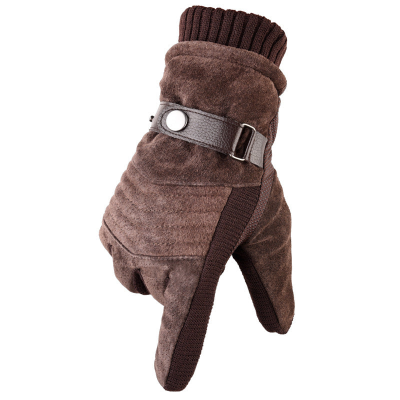 Motorcycle Cold Proof Warm Leather Gloves